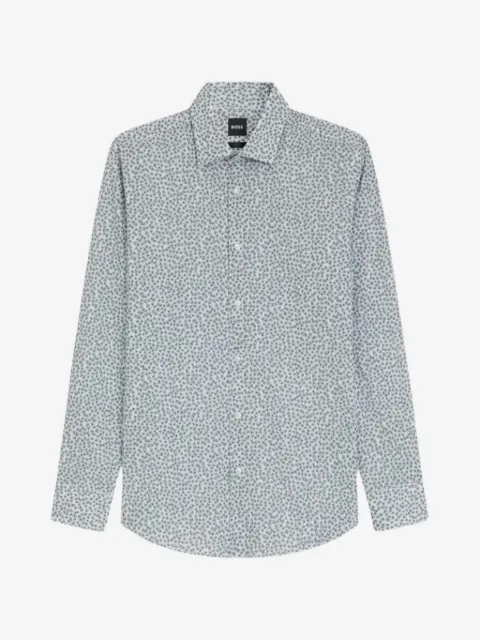 BOSS floral-print long-sleeve shirt