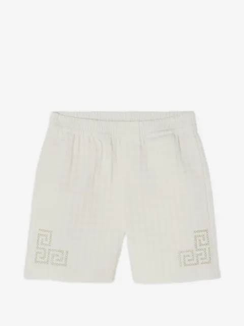 Versace Kids bermudas a cuadros en jacquard con bordado Greca
