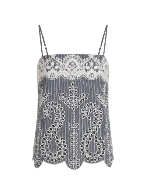 Christy Lynn Marcy embroidered striped top