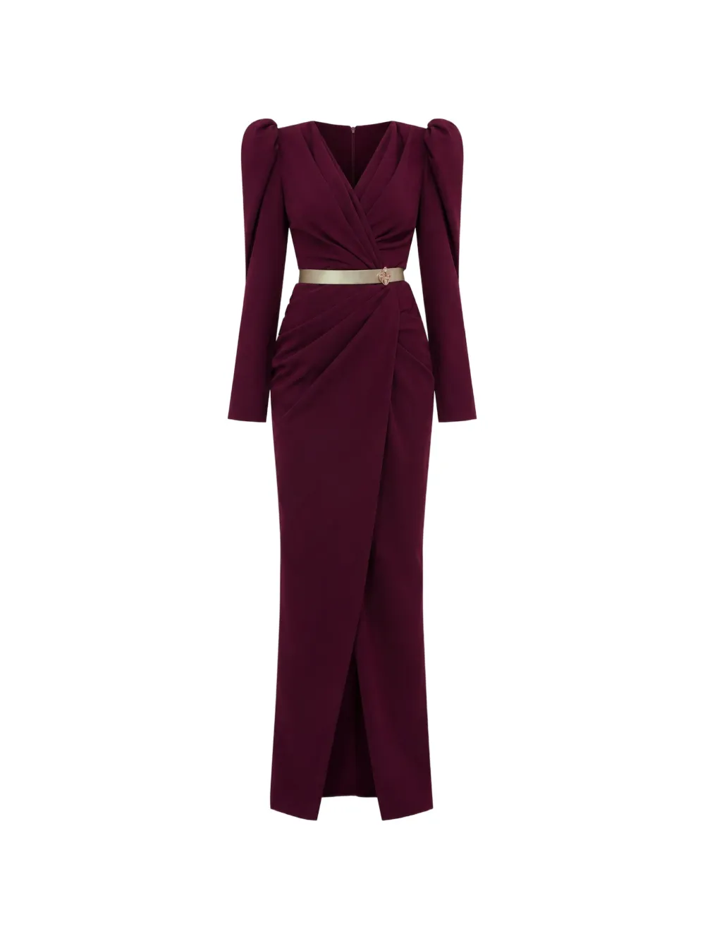 Rhea Costa Chloe wrap-effect belted maxi dress - Viola
