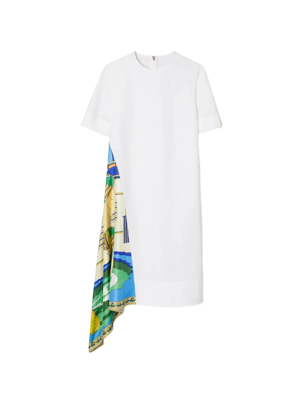 Tory Burch silk-panel asymmetric dress - White