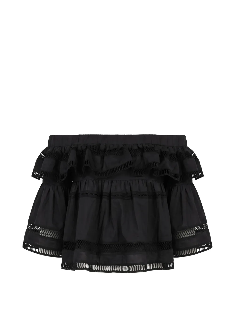 Christy Lynn Angela ruffled off-the-shoulder top - Schwarz