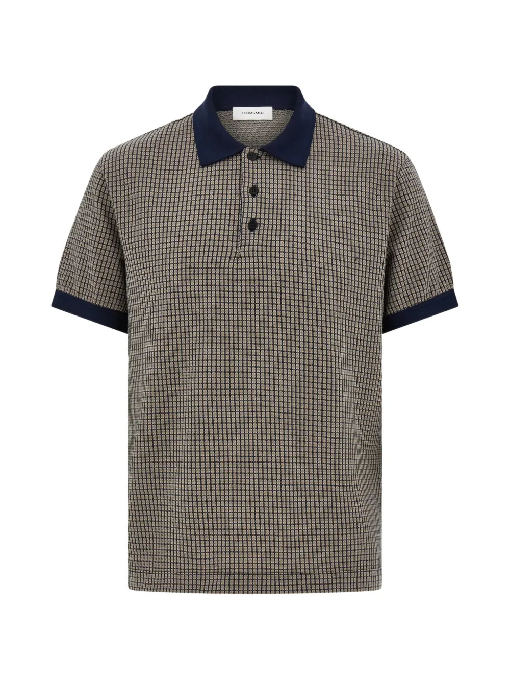 Ferragamo Geruit poloshirt met jacquard Beige