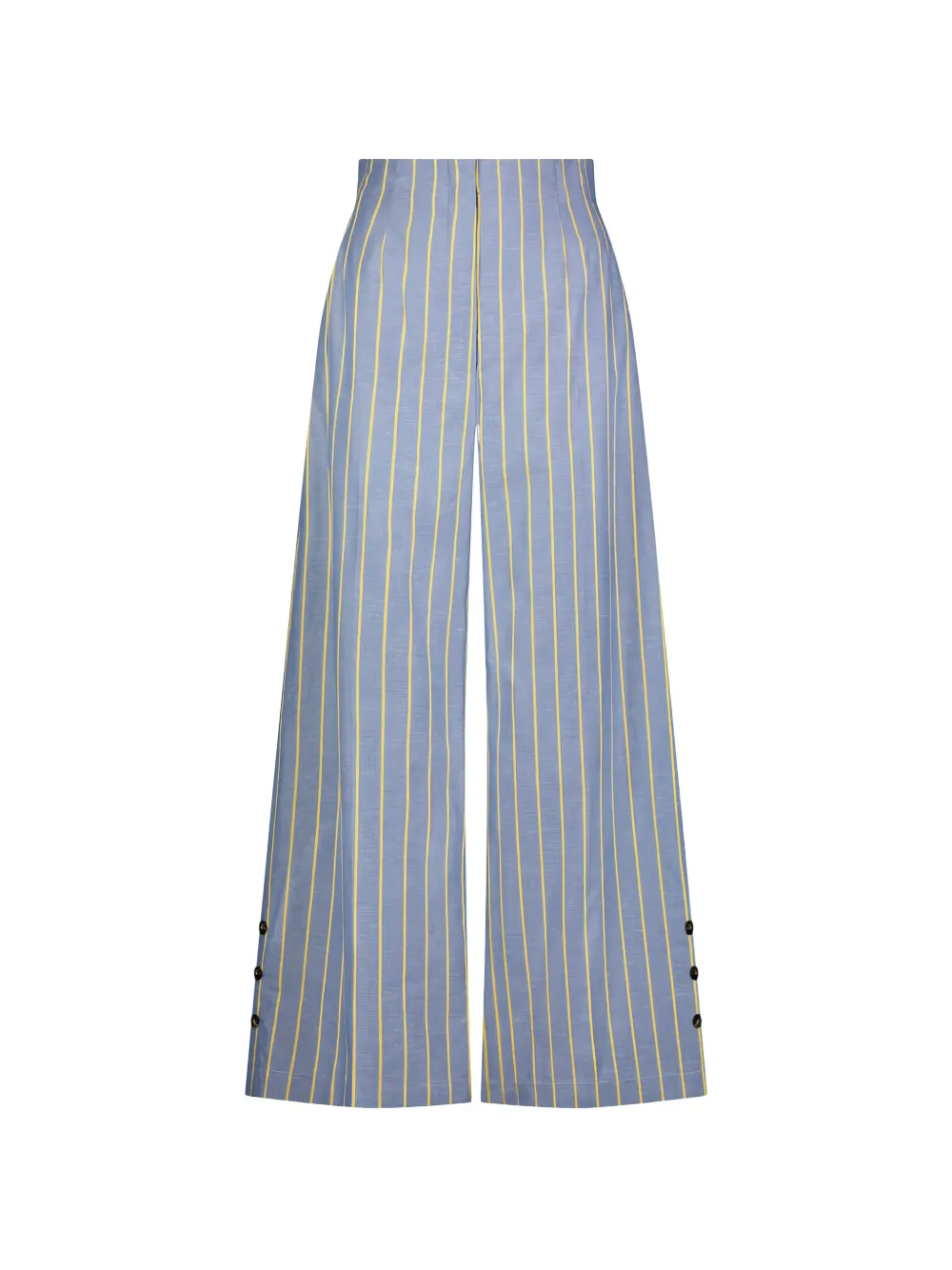 Lela Rose striped button-detail trousers - Blau