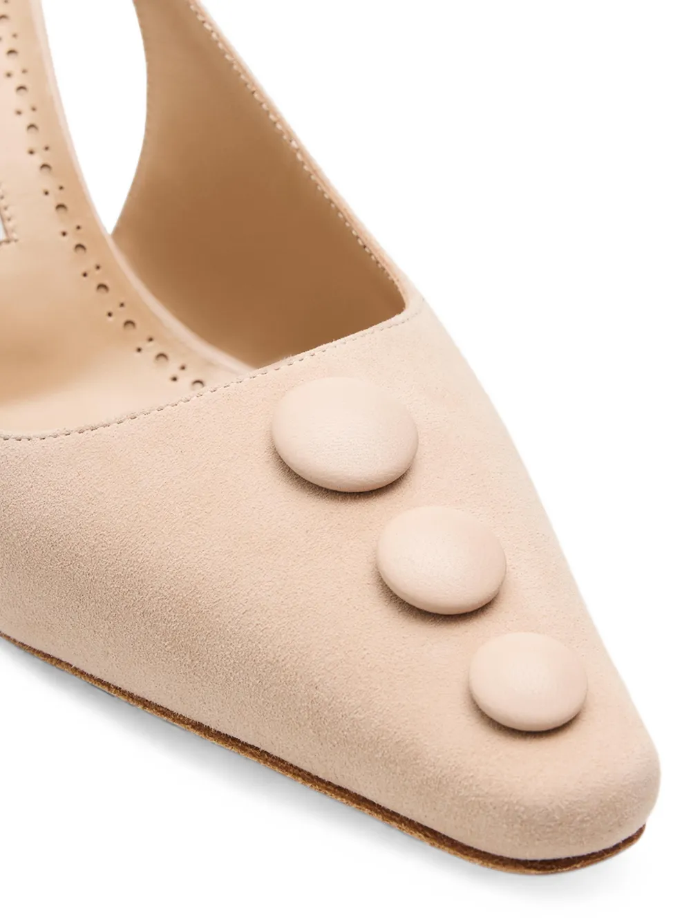 Manolo Blahnik button-detail slingback pumps Beige