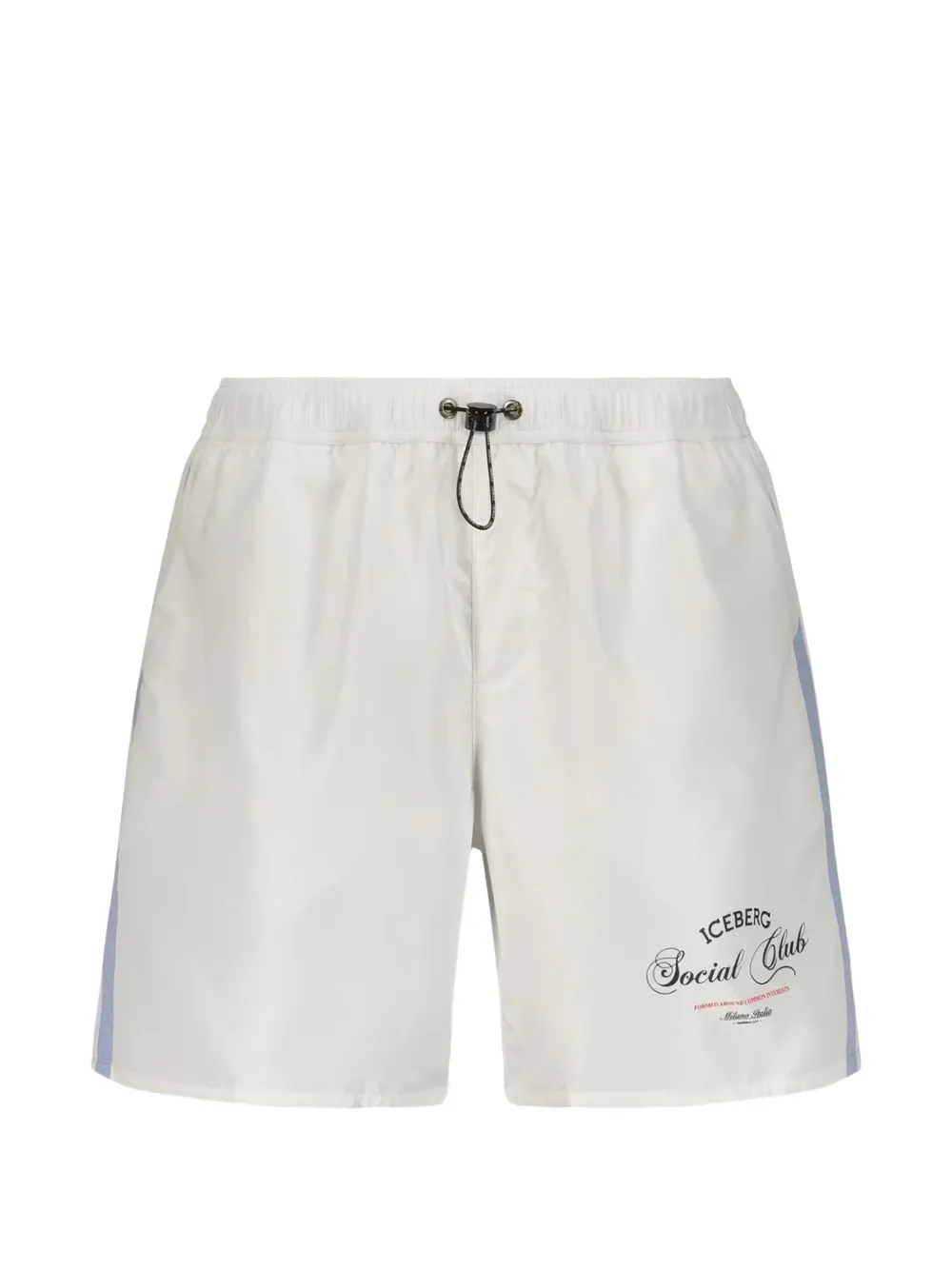 Iceberg logo-print graphic-print beach shorts - Bianco