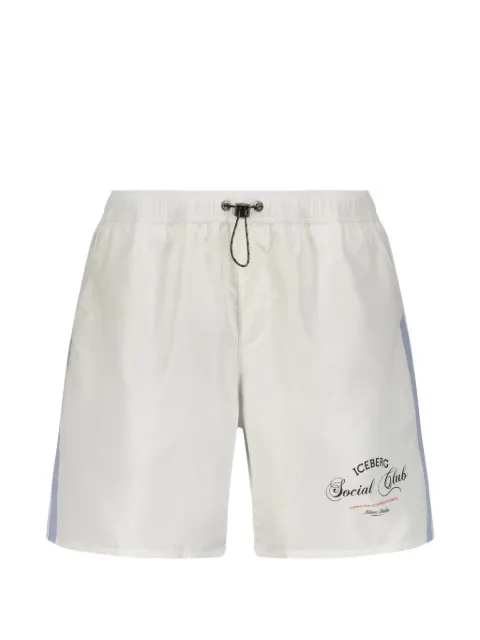 Iceberg logo-print graphic-print beach shorts