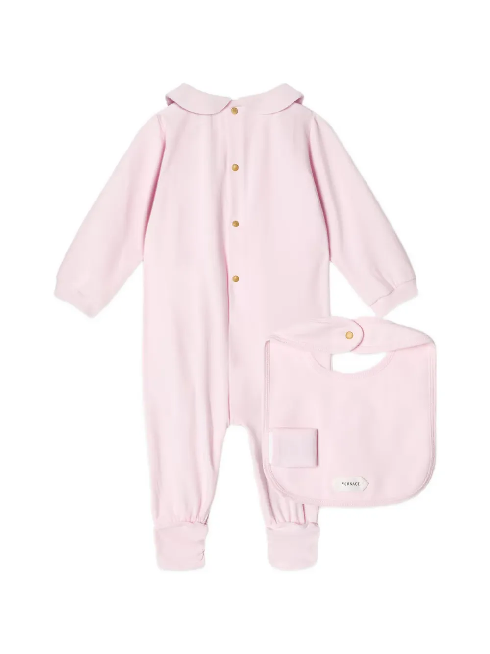 Versace Kids Katoenen romperset met Medusa-patroon Roze