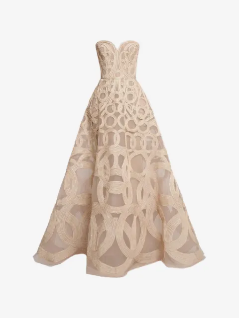 Elie Saab sequin-embroidered strapless gown