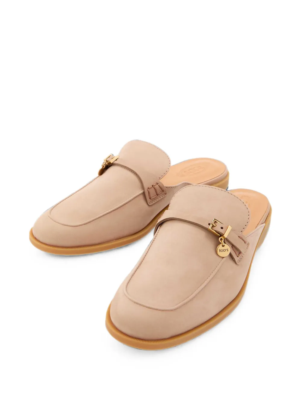 Tod's buckle-detail logo-charm mules Roze