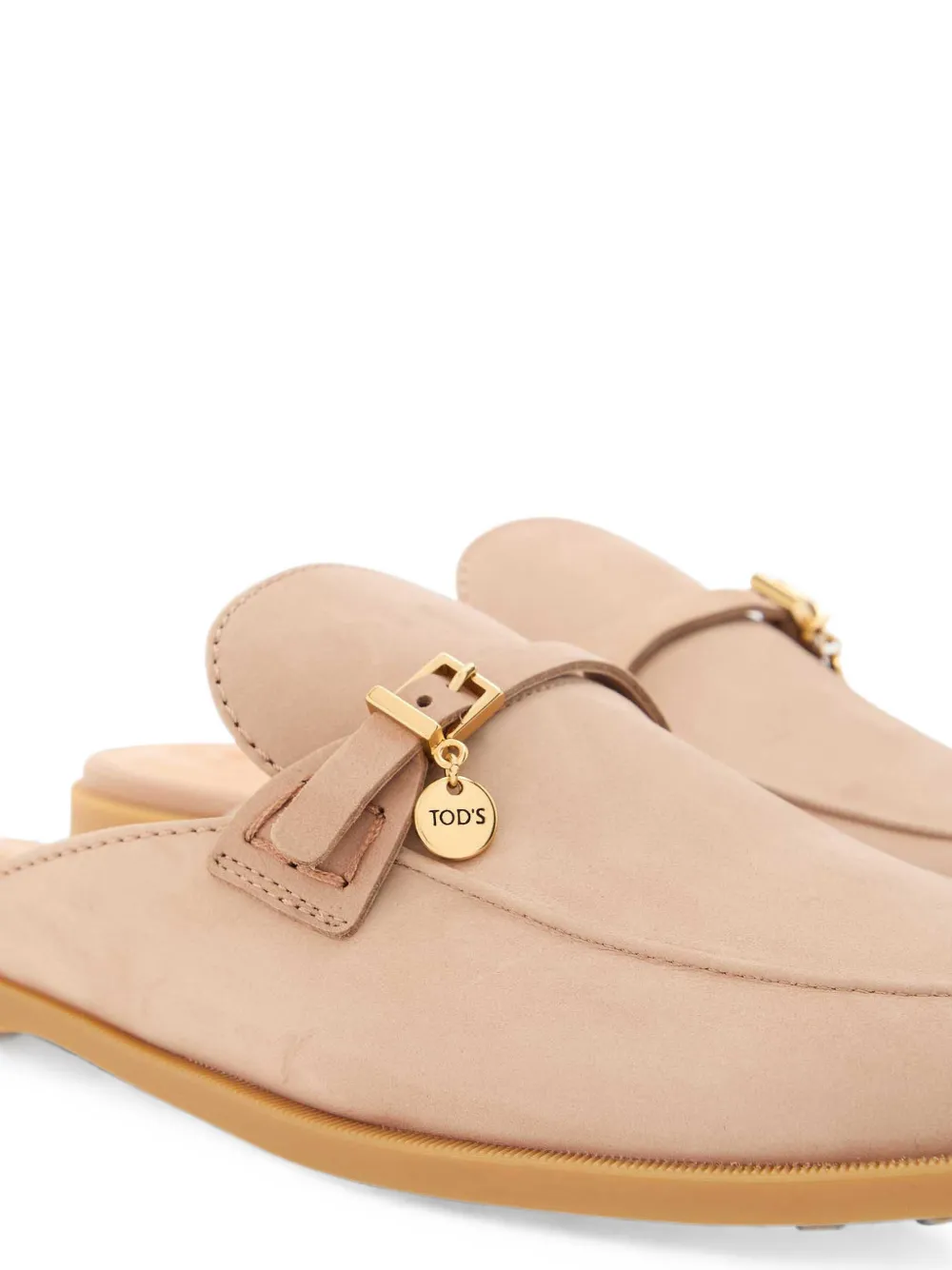 Tod's buckle-detail logo-charm mules Roze
