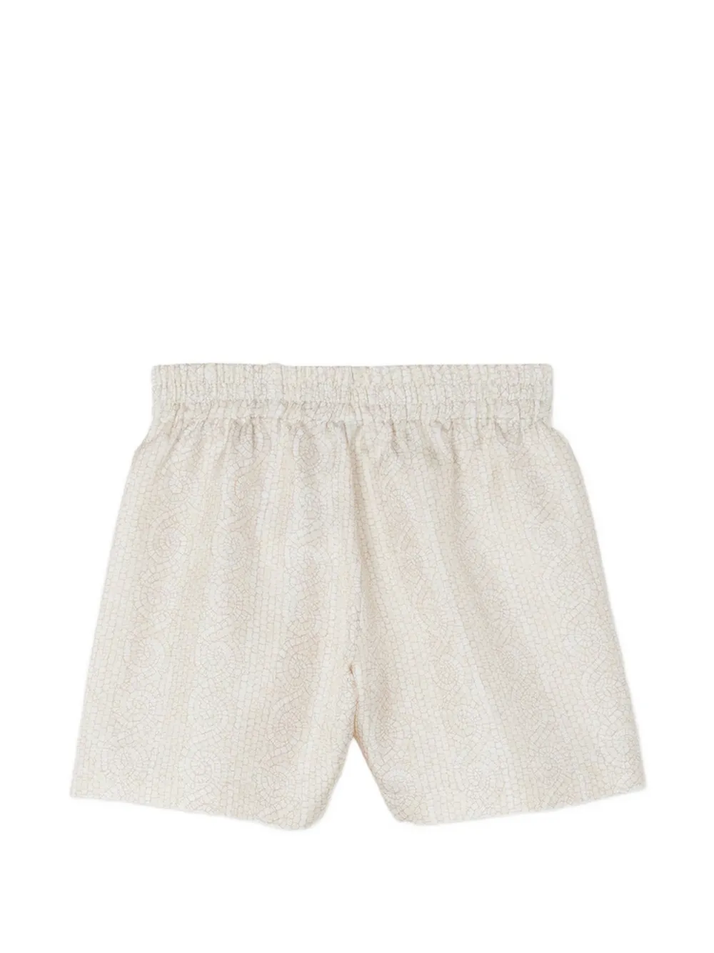Versace Kids Greca Mosaic zijden shorts Beige