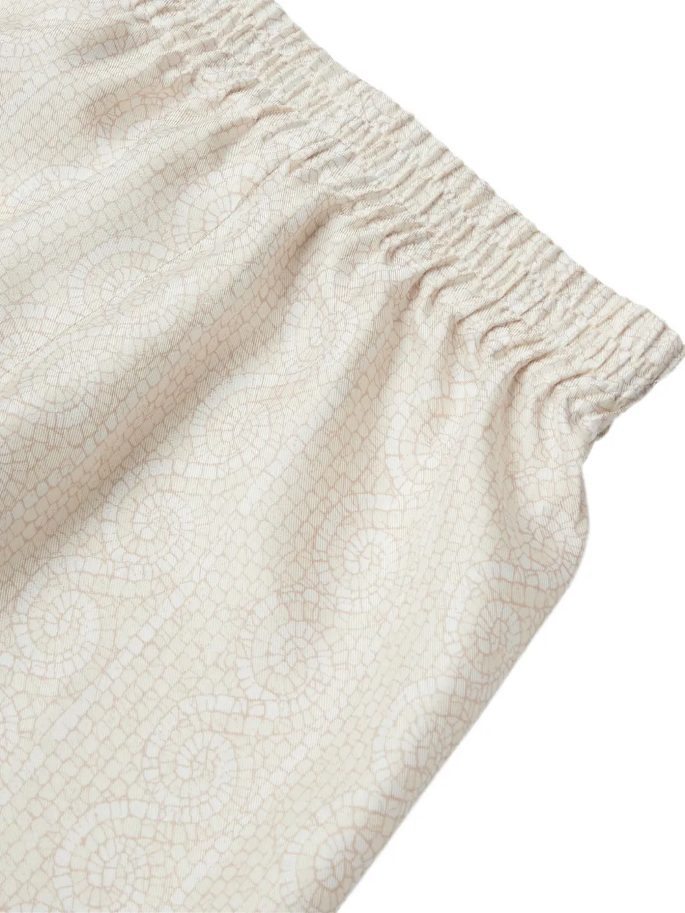 Versace Kids Greca Mosaic zijden shorts Beige