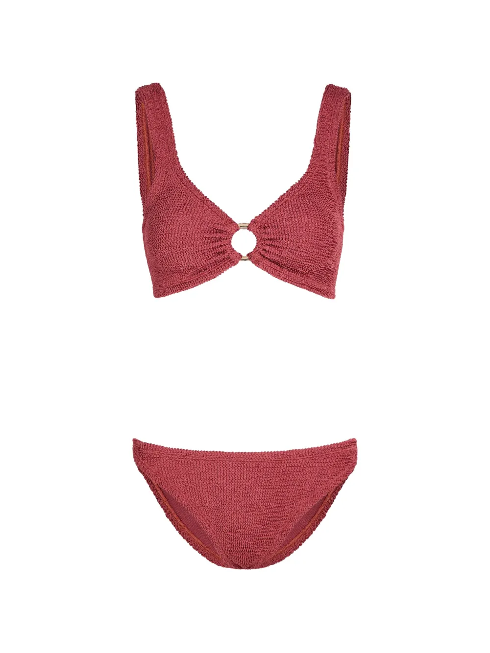 Hunza G Crinkled Ring-detail Bikini In Red
