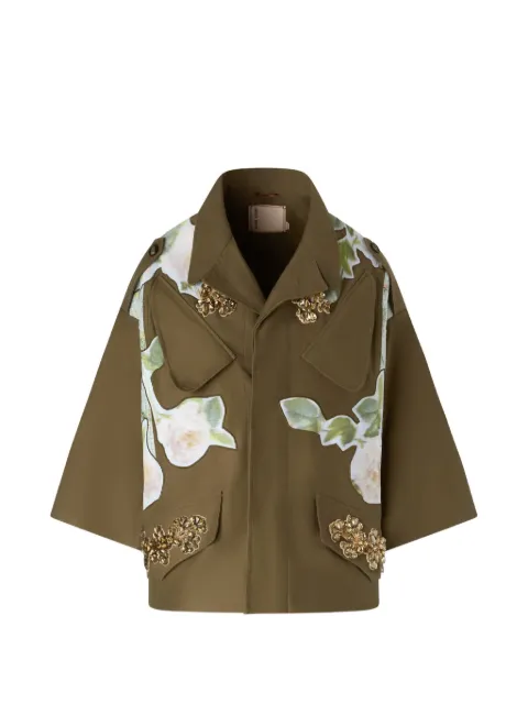 Antonio Marras Bronze Bloom Patchwork crystal-embellished military jacket
