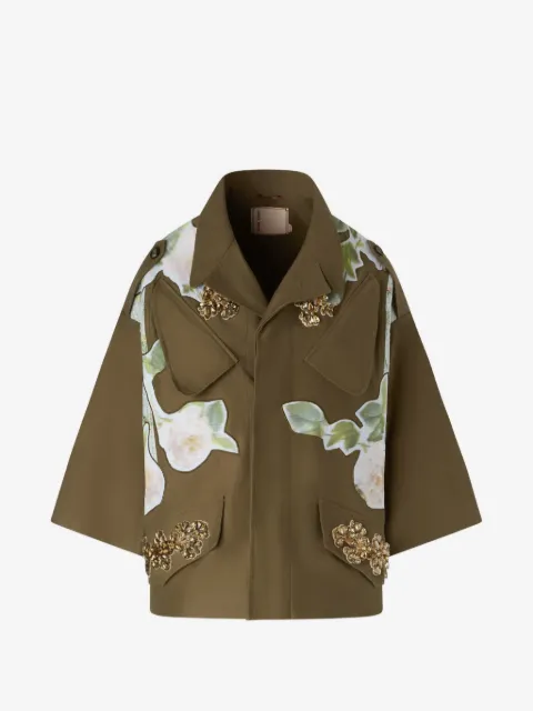 Antonio Marras Bronze Bloom Patchwork crystal-embellished military jacket