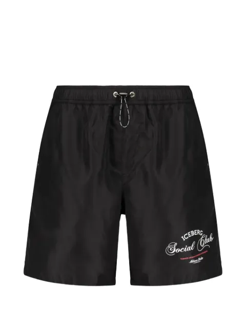Iceberg logo-print graphic-print swim shorts