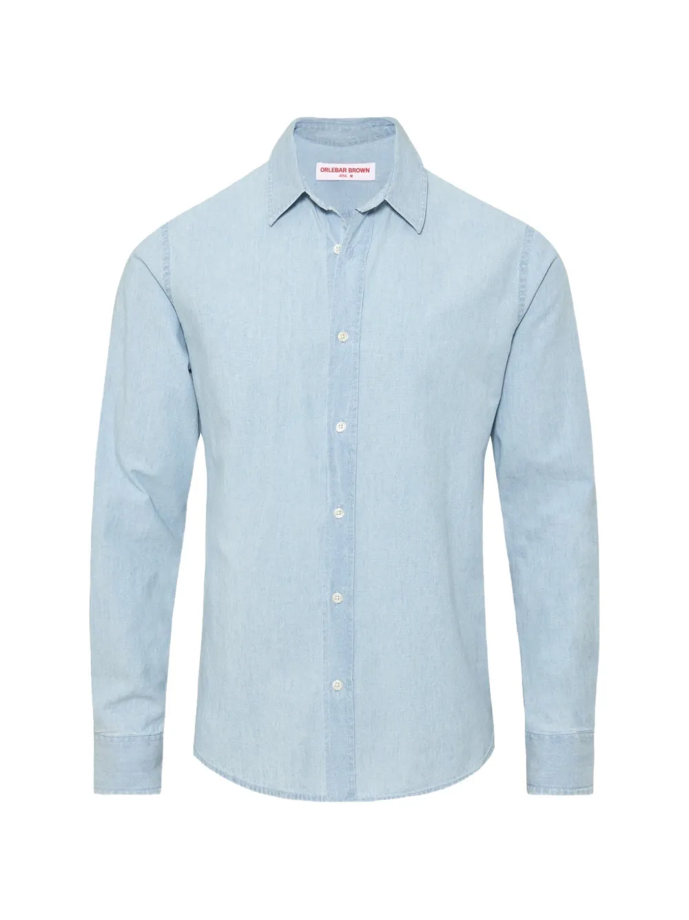 Orlebar Brown Giles chambray overhemd Blauw