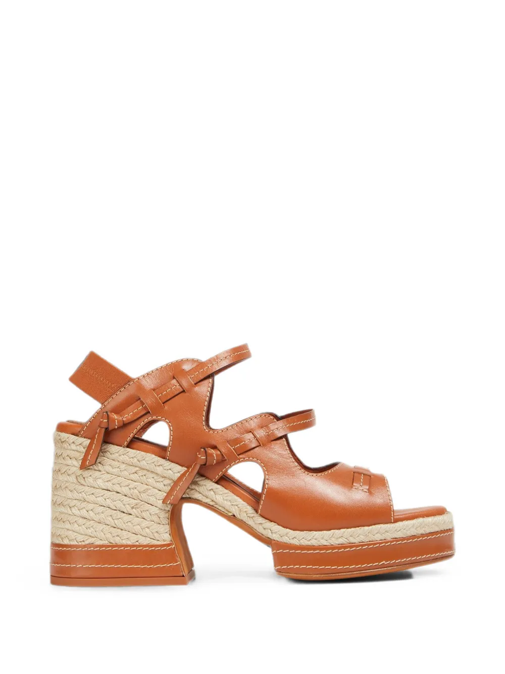 ZIMMERMANN topstitched espadrille sandals - Brown