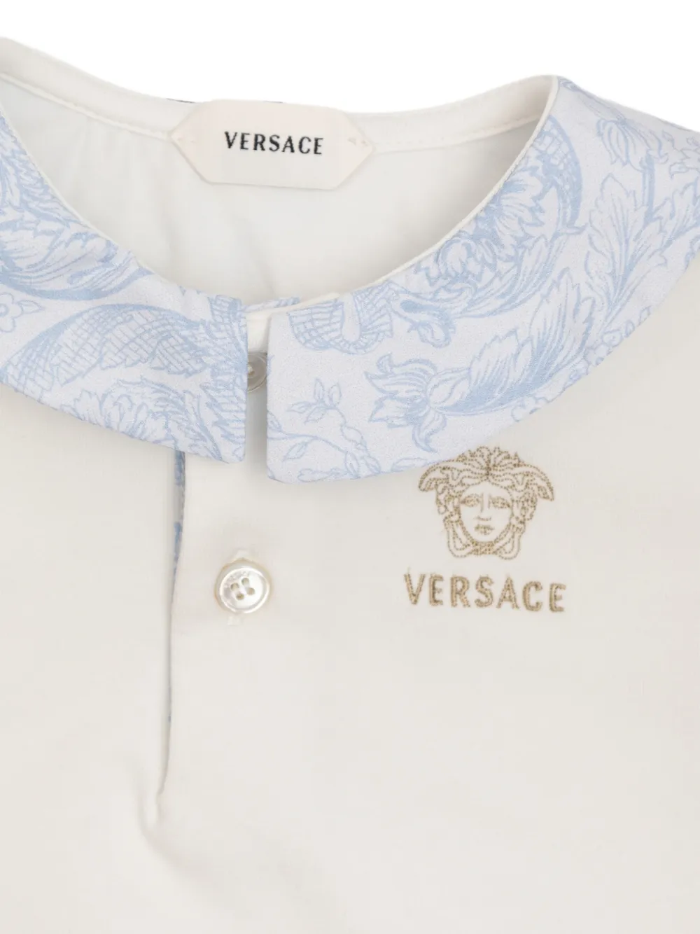 Versace Kids Poloshirt en shorts met geborduurd logo Wit