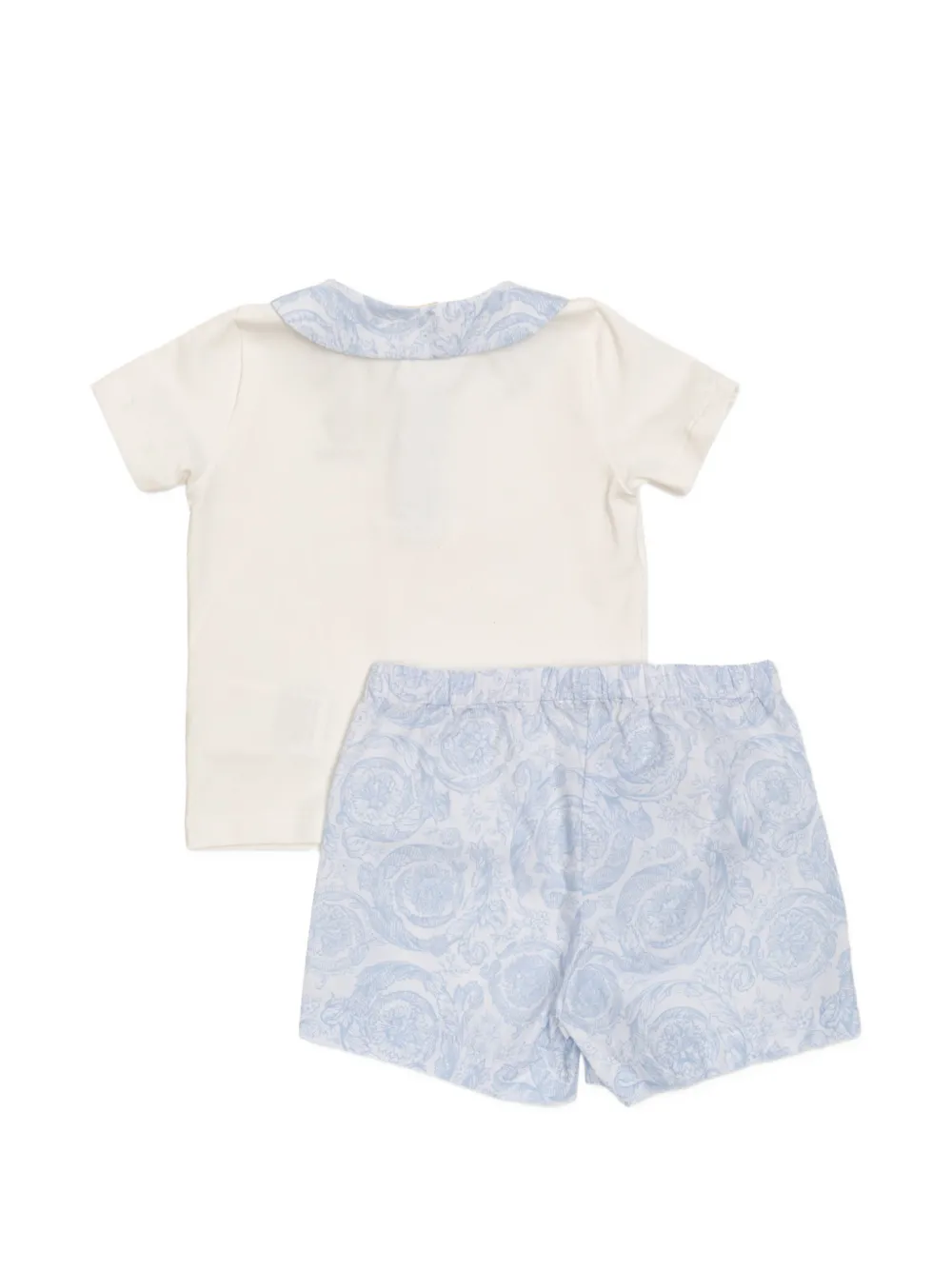Versace Kids Poloshirt en shorts met geborduurd logo Wit
