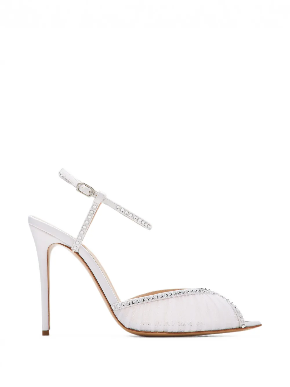 Andrea Wazen Katy crystal-embellished sandals Wit
