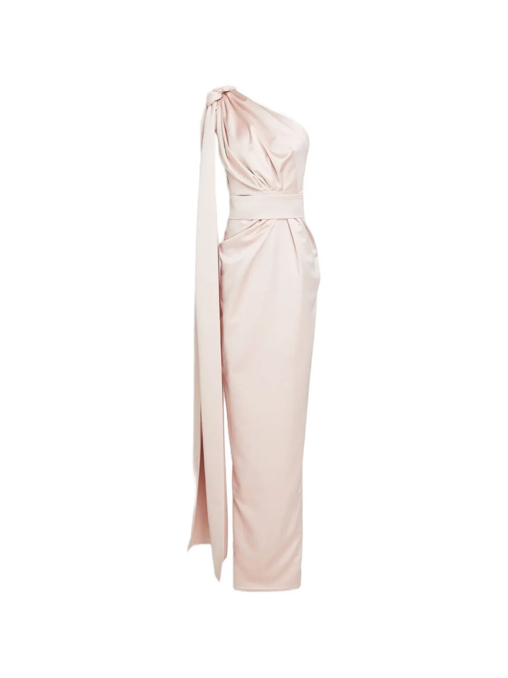 Rhea Costa one-shoulder draped gown - Pink