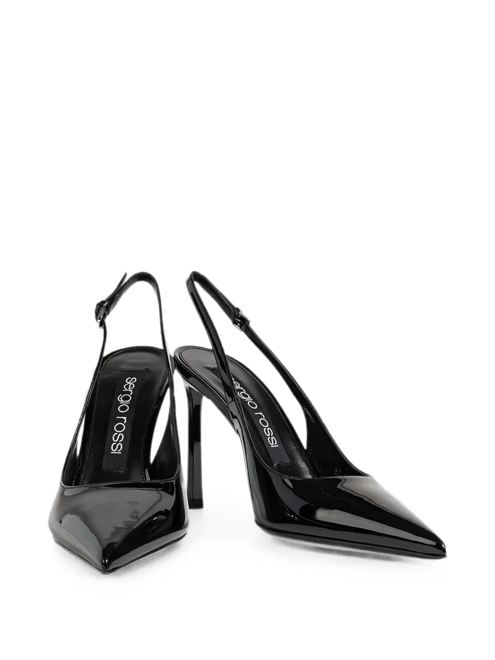 Sergio Rossi Sr Liya patent-leather slingback pumps Zwart