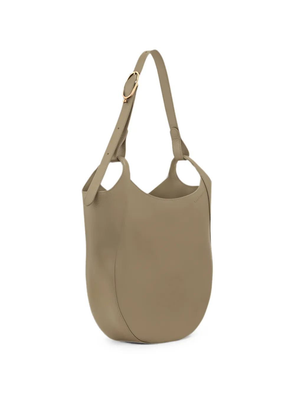 Longchamp Le Foulonné grained leather shoulder bag - Nude