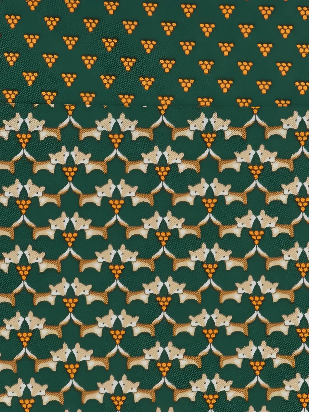 Ferragamo Aud stropdas met vossenprint Groen