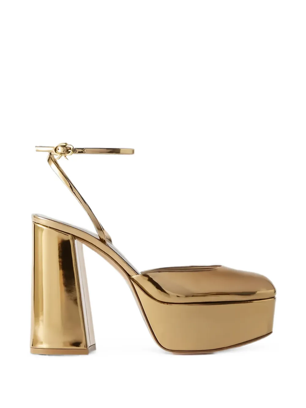Gianvito Rossi mirrored-leather pumps Goud