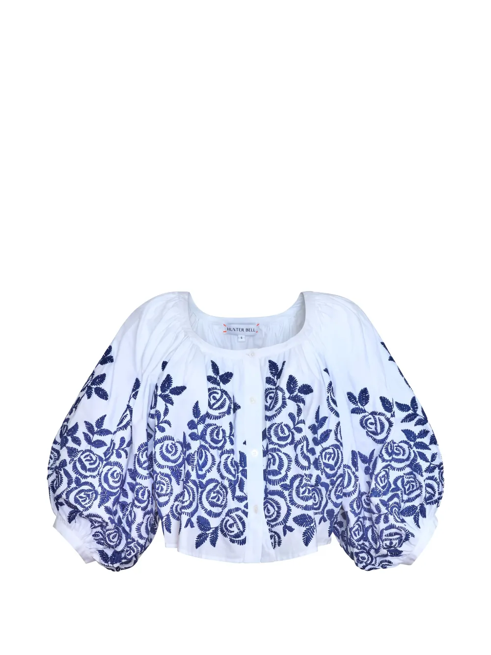 Hunter Bell Top Marie con ricamo a fiori - Bianco