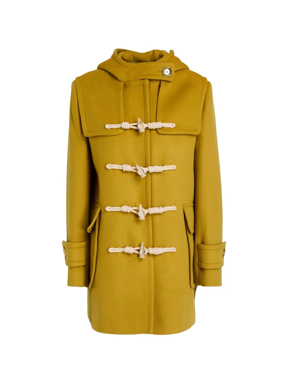 Zimmermann Hooded Toggle-fastening Coat In Yellow