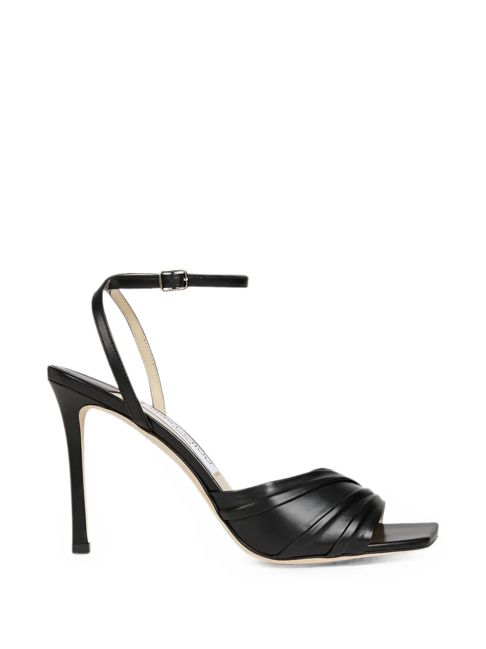 Jimmy Choo Basil ruched leather sandals - Black