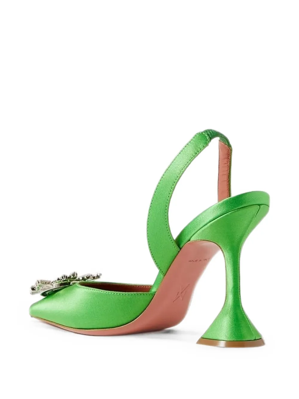 Amina Muaddi Begum crystal-embellished slingback pumps Groen