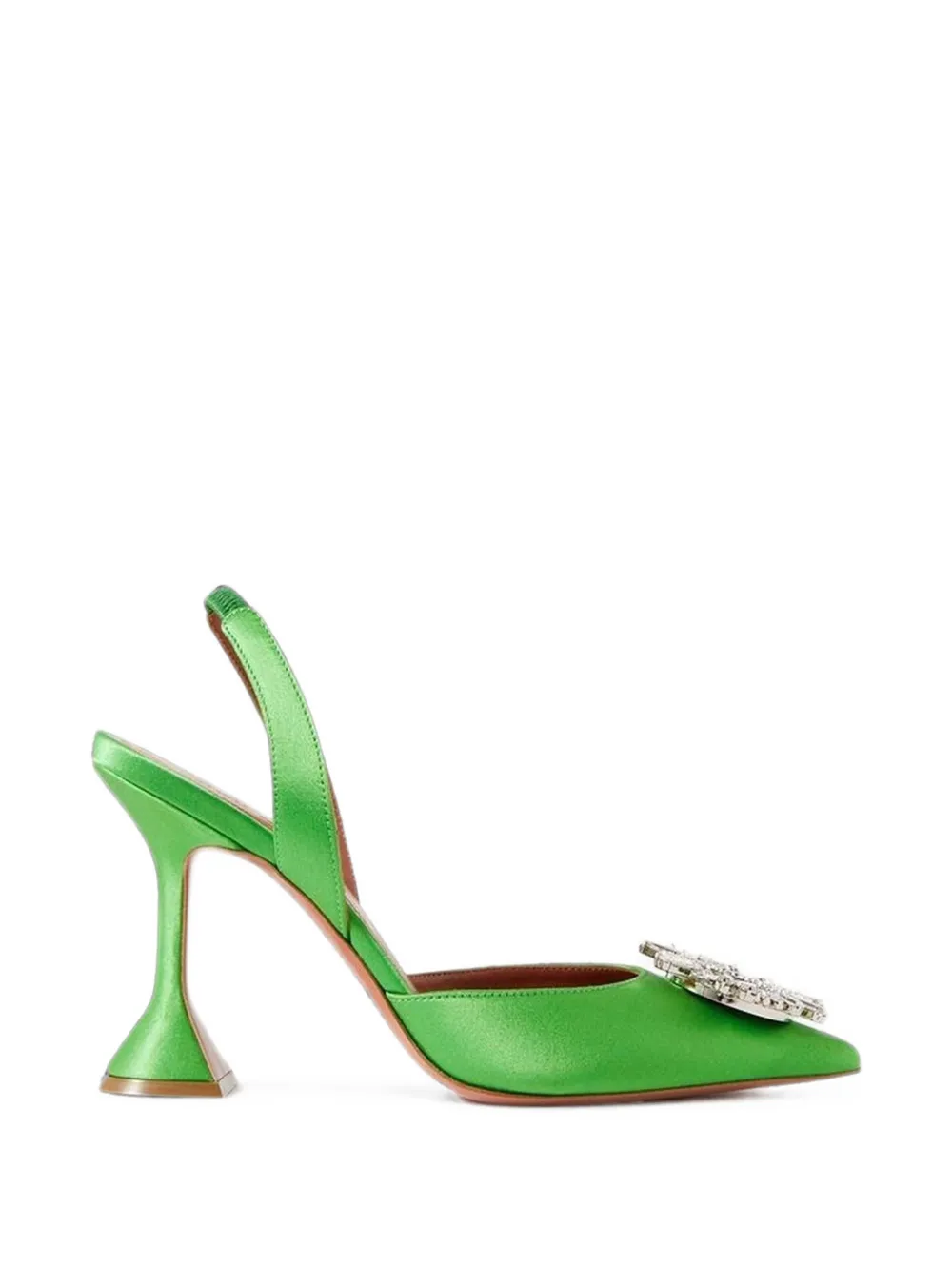 Amina Muaddi Begum crystal-embellished slingback pumps Groen