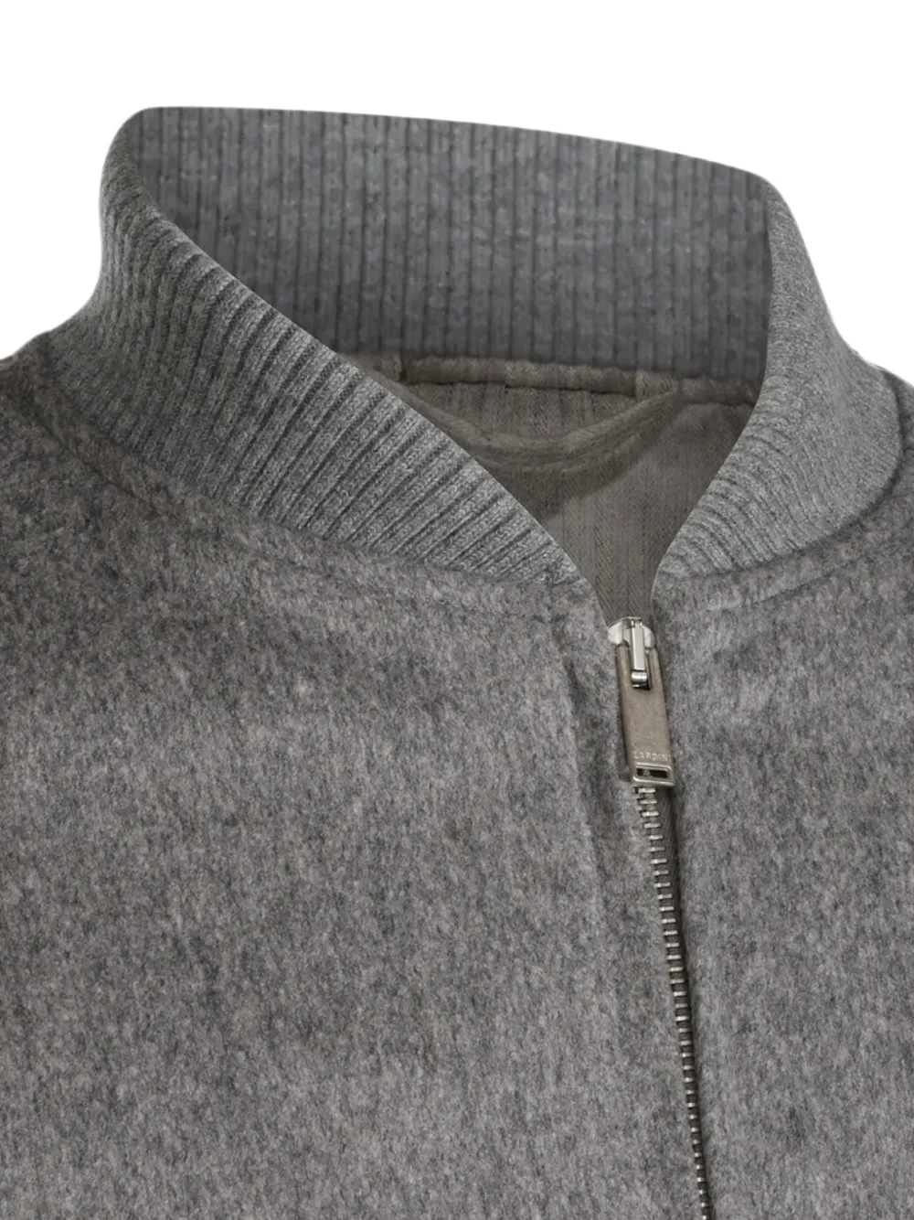 Lardini Wollen bomberjack met geribbelde afwerking Grijs