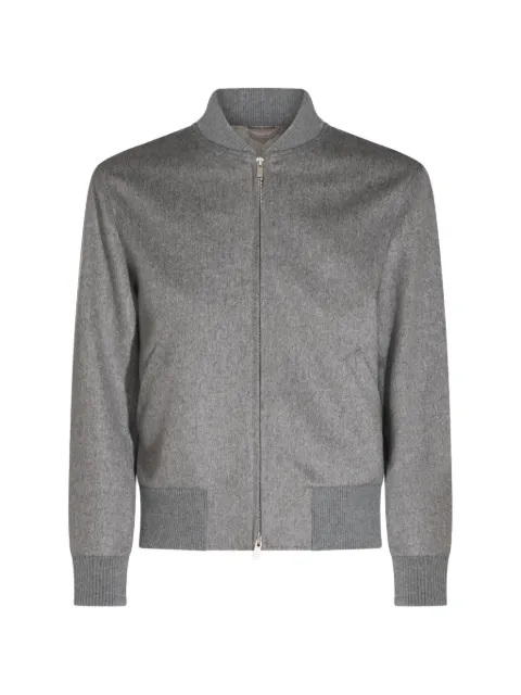 Lardini ribbed-trim wool bomber jacket