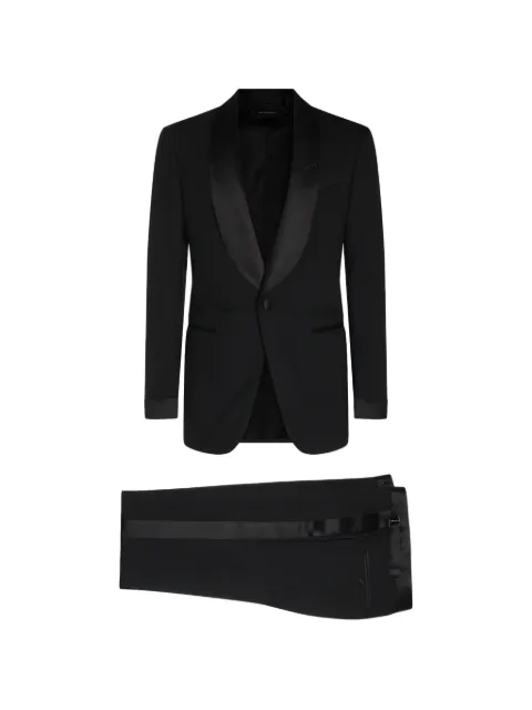 TOM FORD satin-trim wool suit
