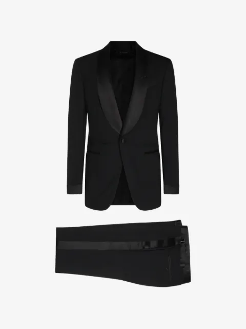 TOM FORD satin-trim wool suit