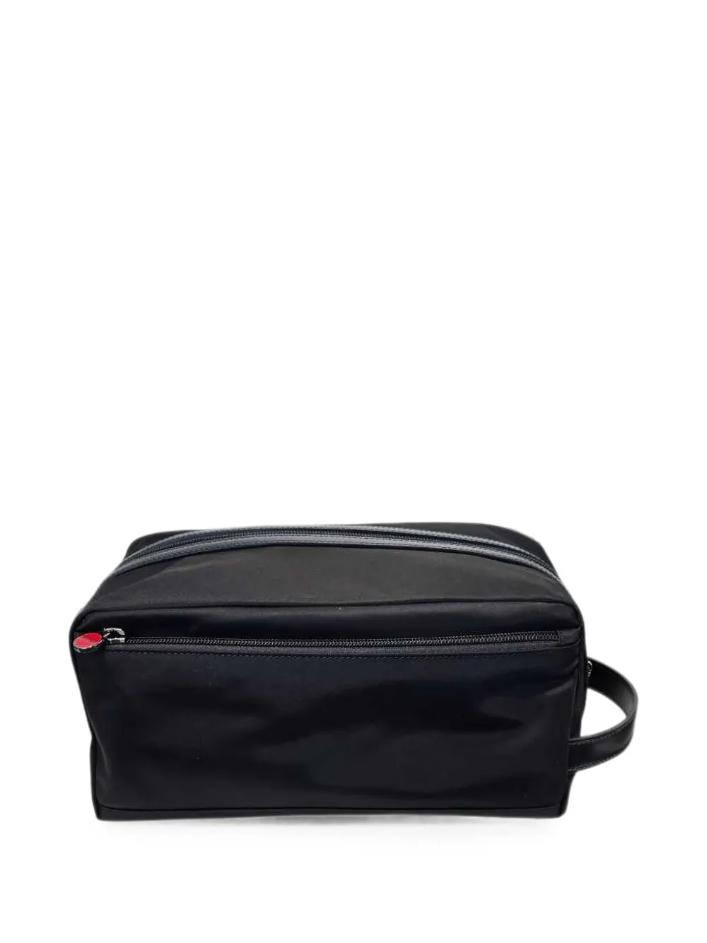 Kiton Toilettas met leren afwerking Zwart