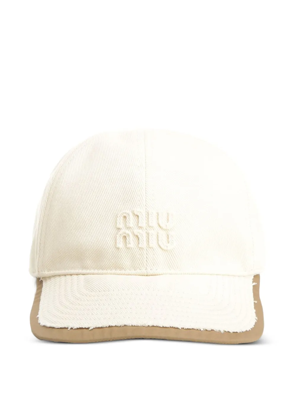Miu Miu drill and poplin baseball cap - Nude