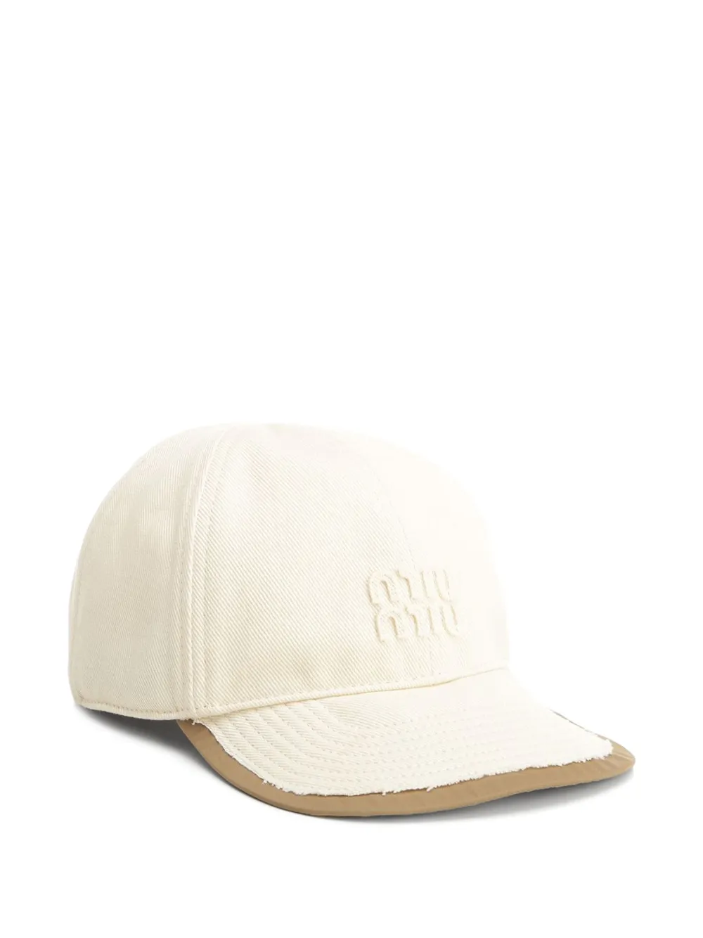 Miu Drill en popeline honkbalpet Beige