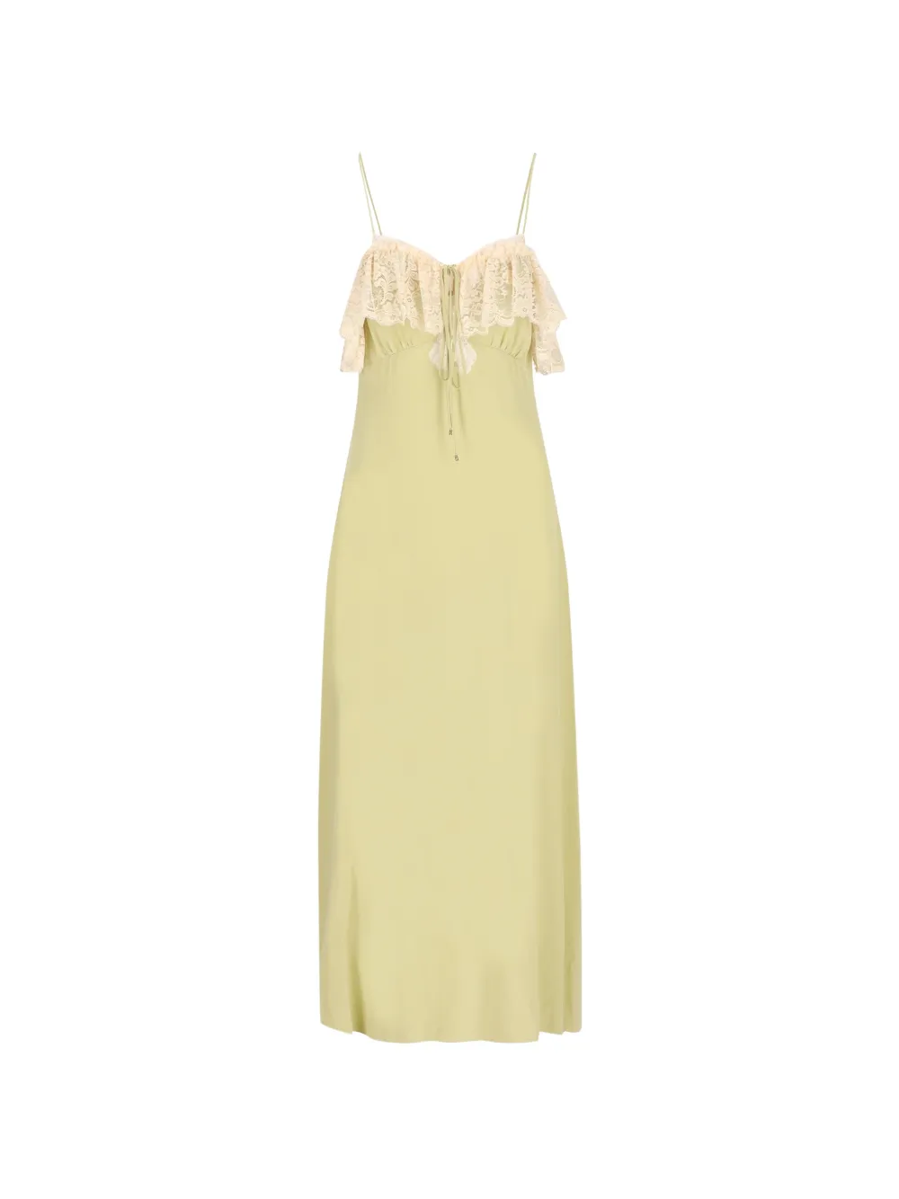 CHLOÉ LACE-TRIM SILK MAXI DRESS