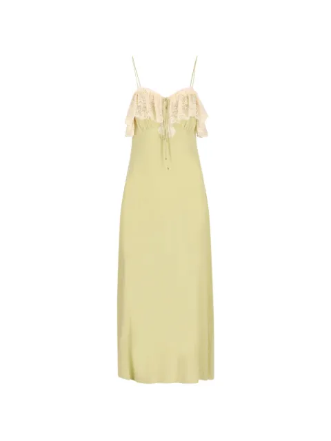 Chloé vestido largo con ribete de encaje