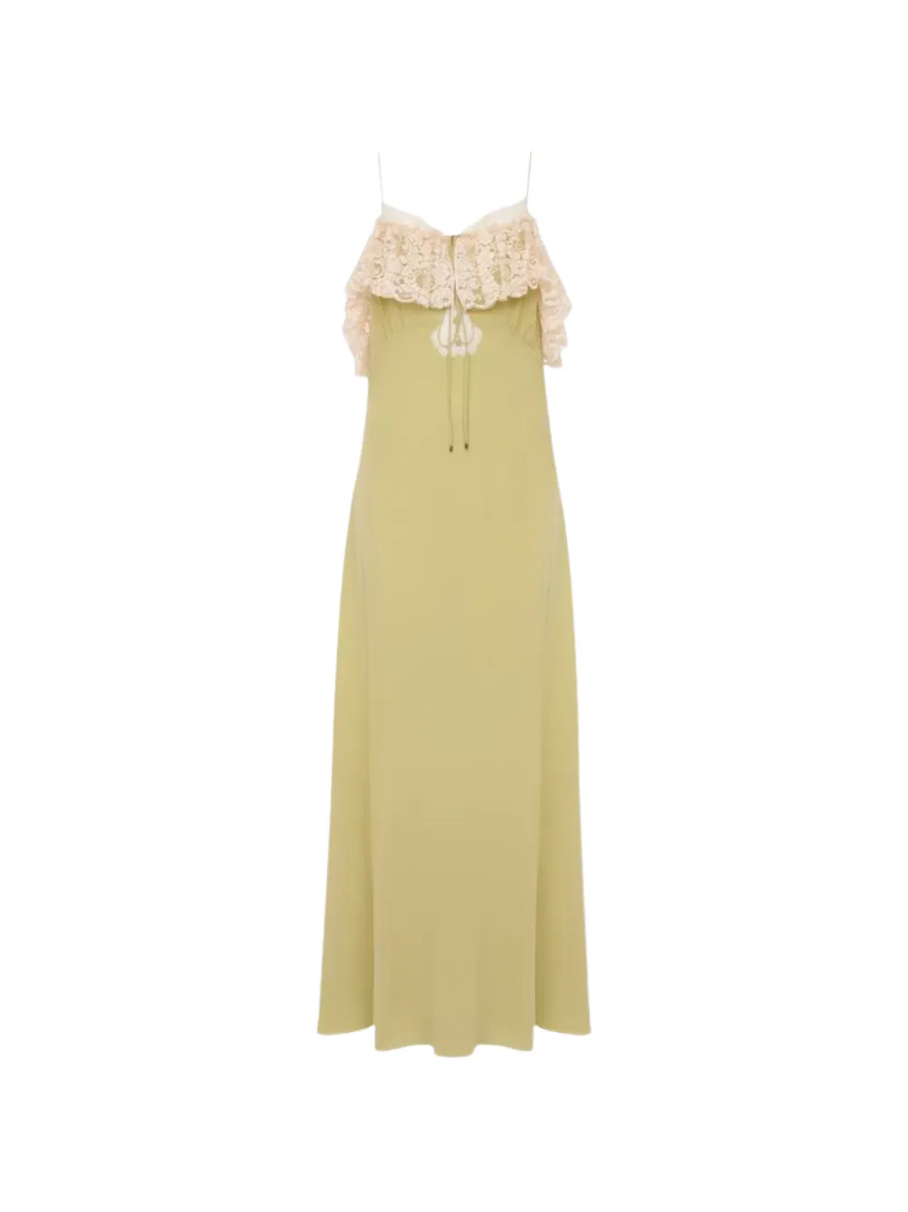 Chloé Maxikleid aus Seide mit Spitze - Grün