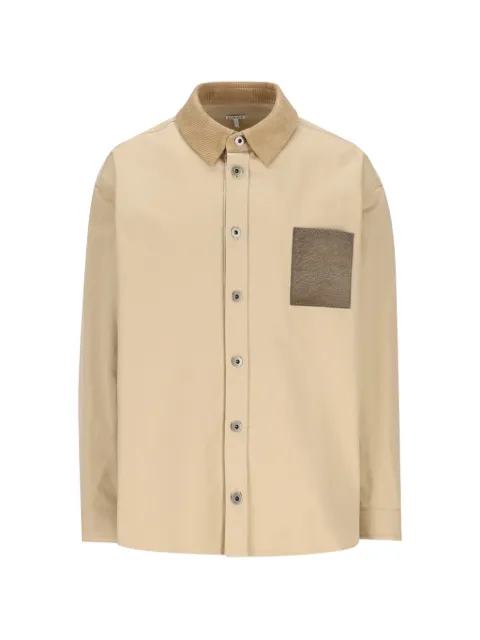 LOEWE corduroy-collar embroidered jacket