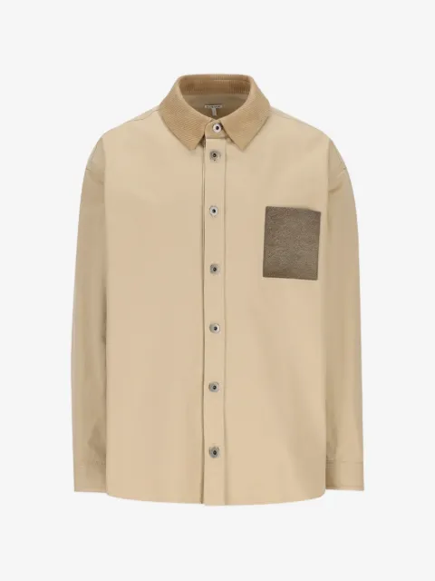 LOEWE corduroy-collar embroidered jacket