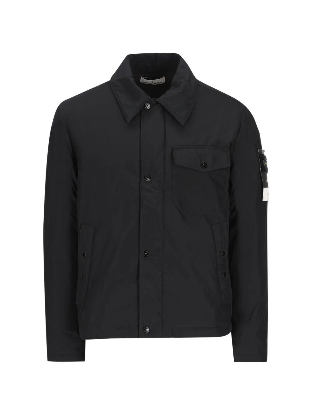 Stone Island Micro Reps logo-patch shirt jacket - Nero