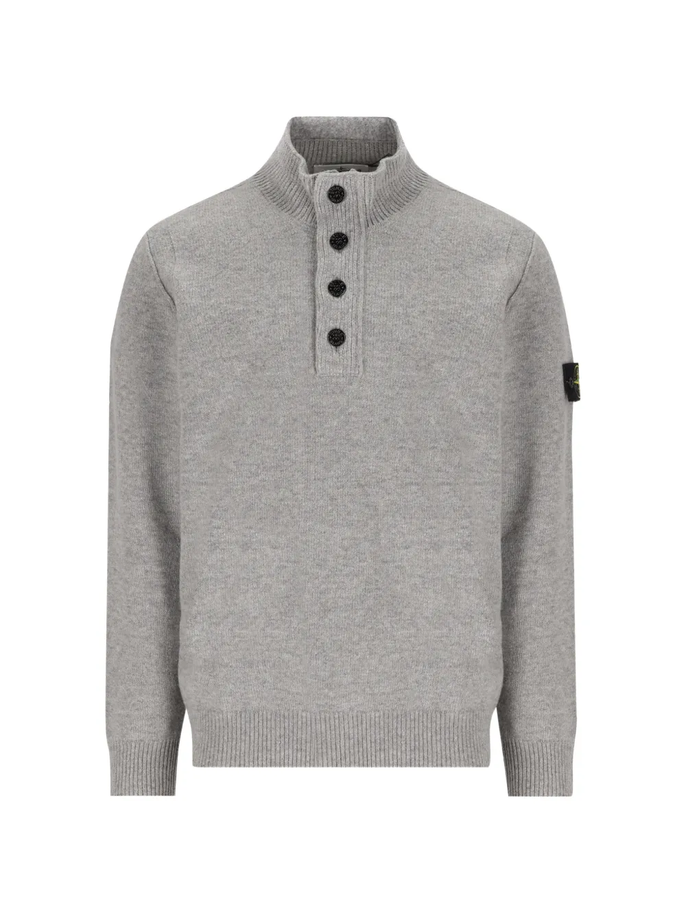 Stone Island button-up high-neck sweater - Grigio